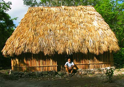 Jim Conrad at his traditional Mayan Hut within the Hacienda Chichen's private Maya Jungle Nature Reserve. Learn more about this Green Eco-Spa Resort 