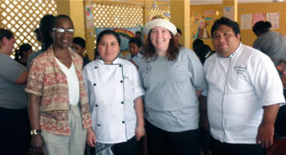 Maya Foundation In Lakech volunteers sponsors of a Nutrition Lunch Party with Chef Josue Cime