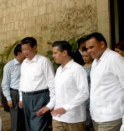 Chichen Itza: Chinese and Mexican Presidents official visit June 2013, celebrating a private gala at Hacienda Chichen Resort